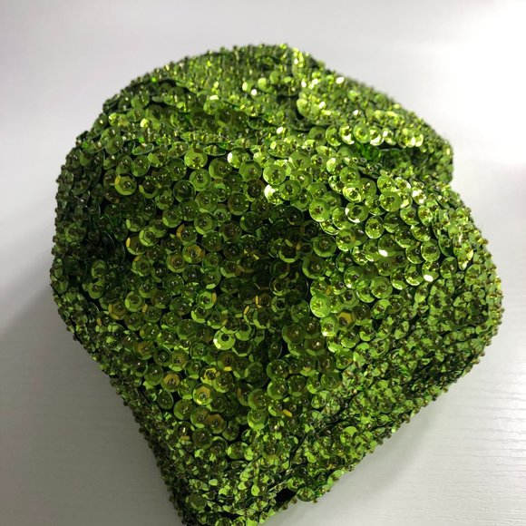 Vintage JC Lime Green Sequin Baseball hat - Picture 2 of 10